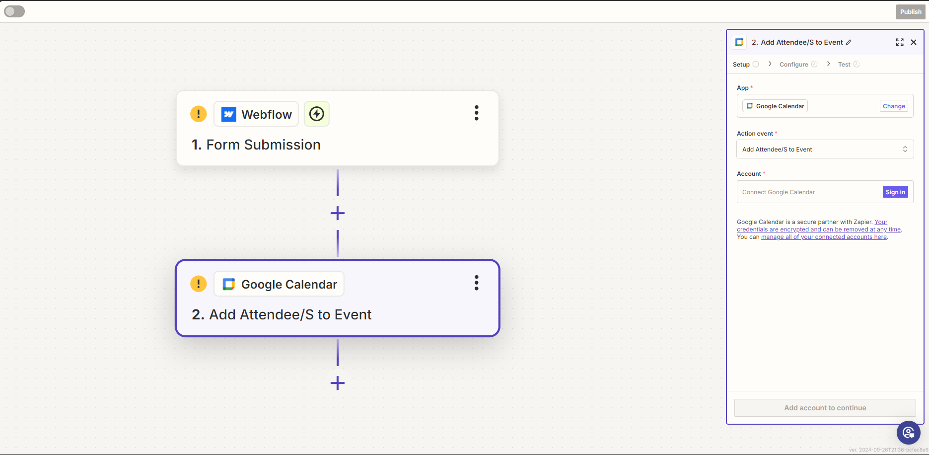 Webflow Zapier Connection