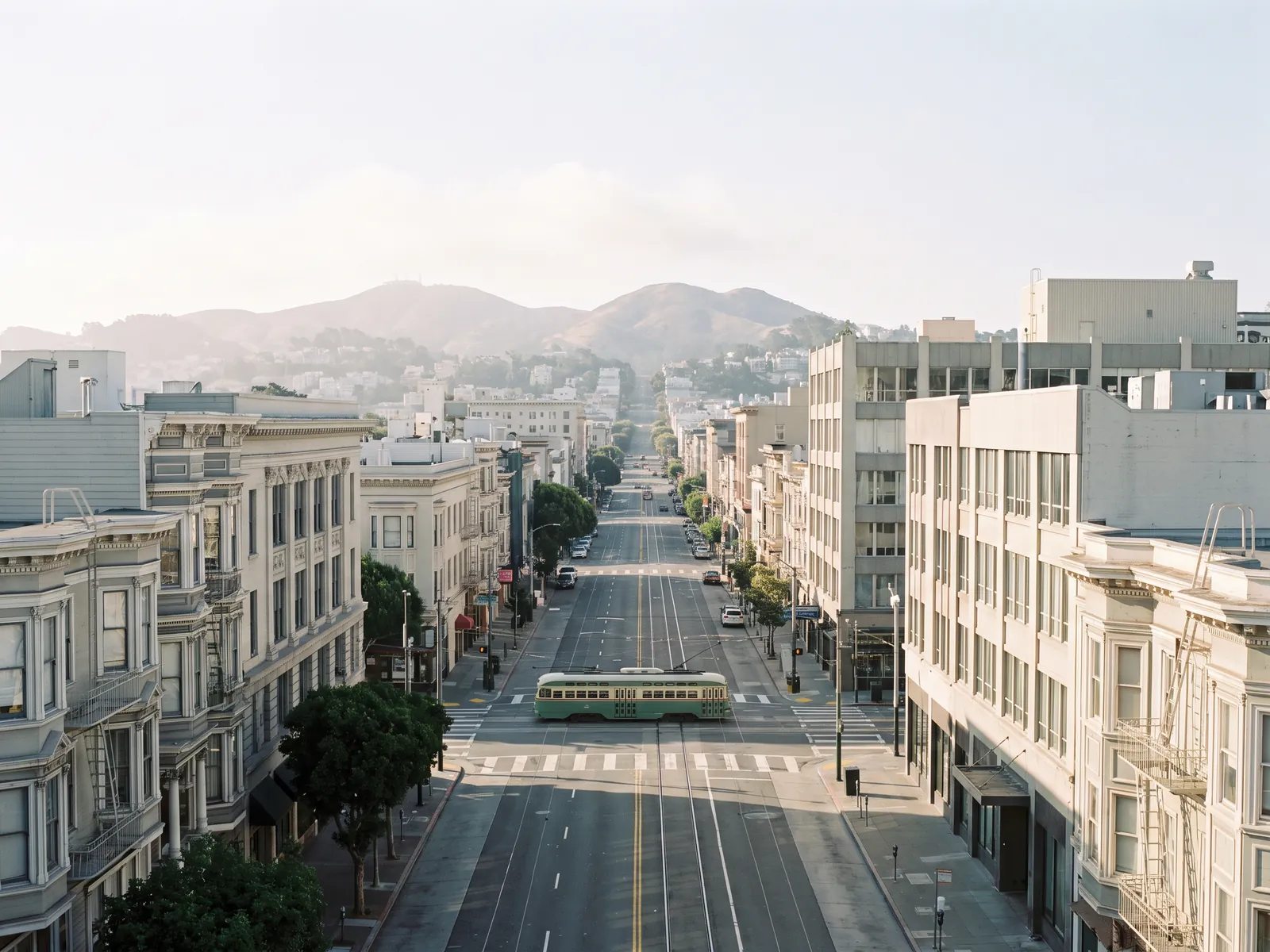 Market Street, San Francisco, in the morning